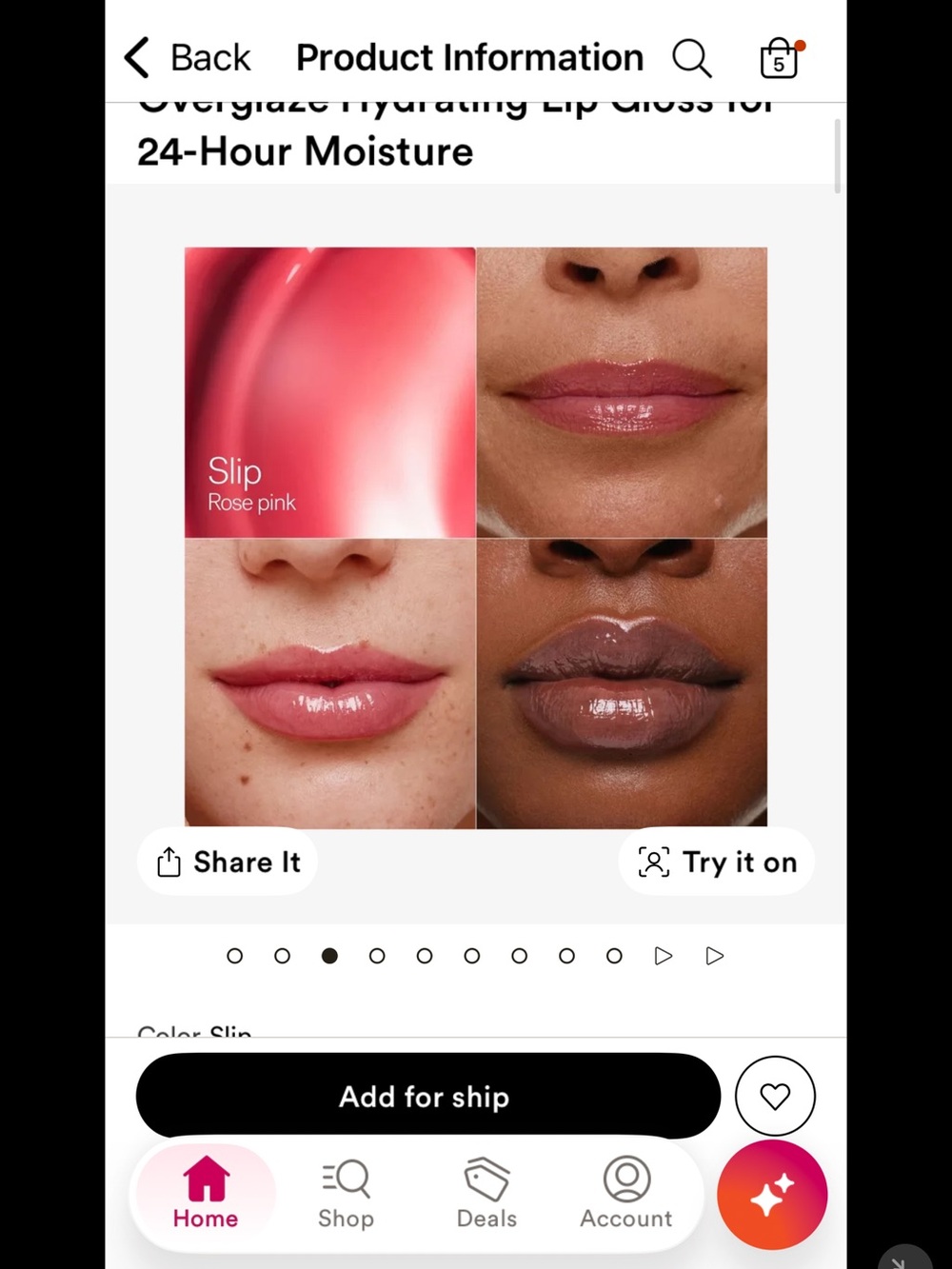 ILIA Slip Overglaze Hydrating Lip Gloss — slip